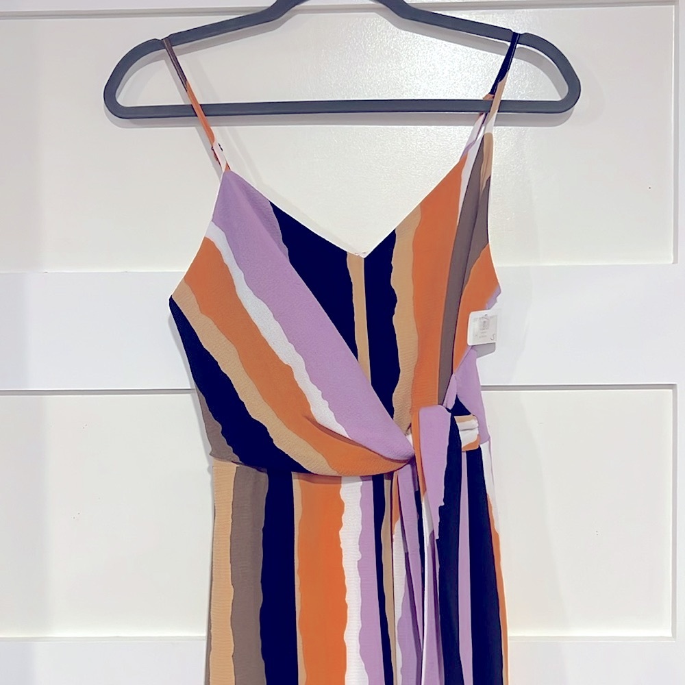 Sadie & Sage Women’s striped Spaghetti Strap Jumpsuit Size S - Picture 3 of 12